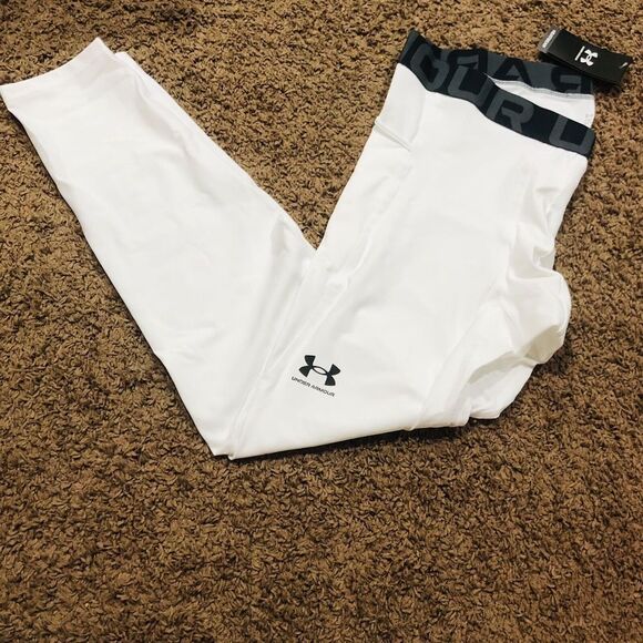 Brand New Big & Tall Under Armour Men's HeatGear‎ Compression Leggings White XXL - Picture 1 of 6